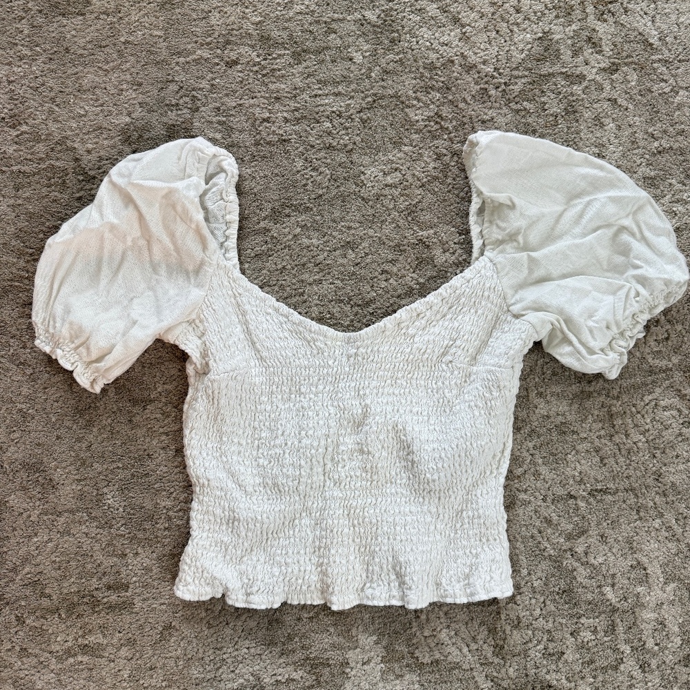 Abercrombie & Fitch Puff Sleeve Top Medium